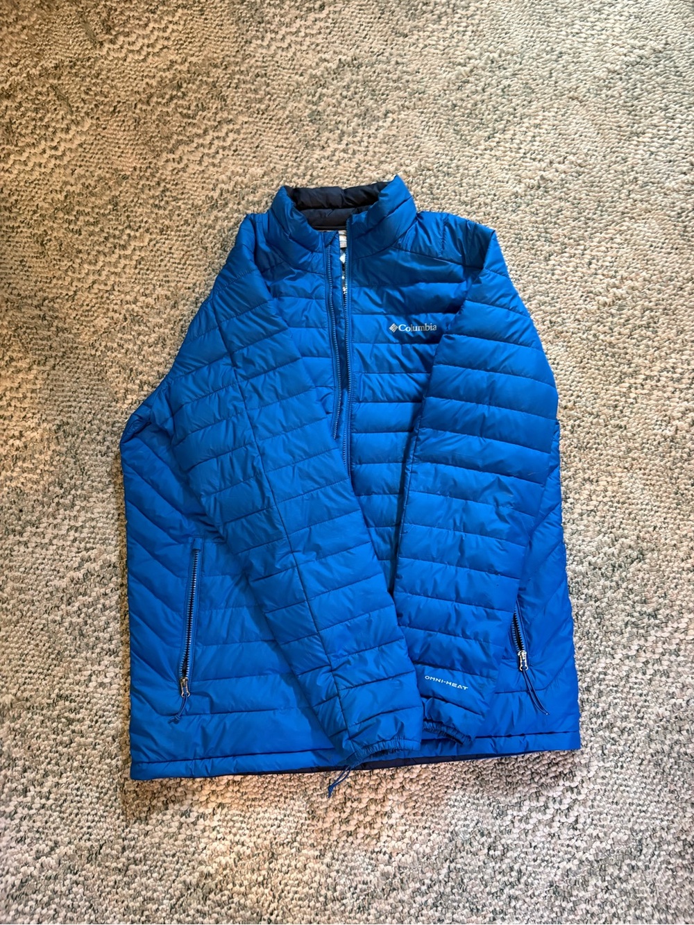 Columbia Mens Bright Blue Packable Puffer Jacket